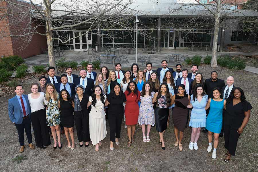 group picture of the newest members of the Gold Humanism Honor Society at McGovern Medical School