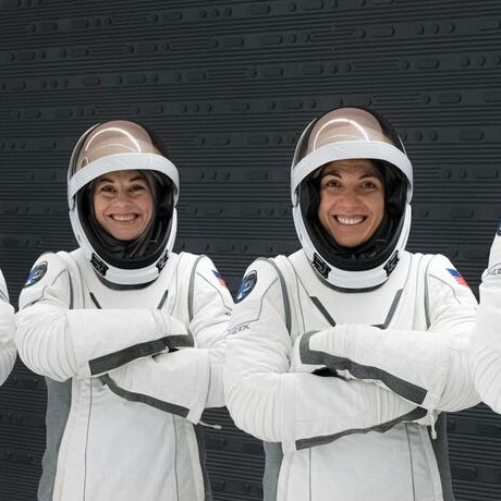 Astronauts Anna Menon and Sarah Gillis